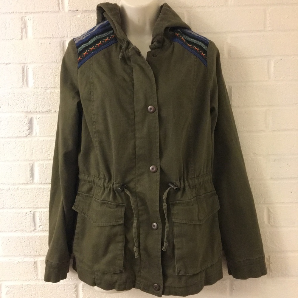 Utility Jacket with Tribal Print Sz Medium